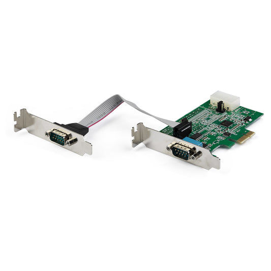 StarTech.com 2-port PCI Express RS232 Serial Adapter Card - PCIe RS232 Serial Host Controller Card - PCIe to Serial DB9 - 16950 UART - Low Profile Expansion Card - Windows & Linux - TAA product image