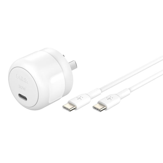 Belkin BoostCharge Compact USB-C Wall Charger 3 (WCA008AU1MWH-B6)