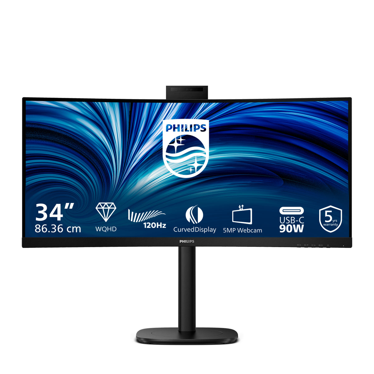 Philips 3000 series 34B2U3600CH/75 computer monitor 86.4 cm (34") 3440 x 1440 pixels Wide Quad HD LCD Black - Philips