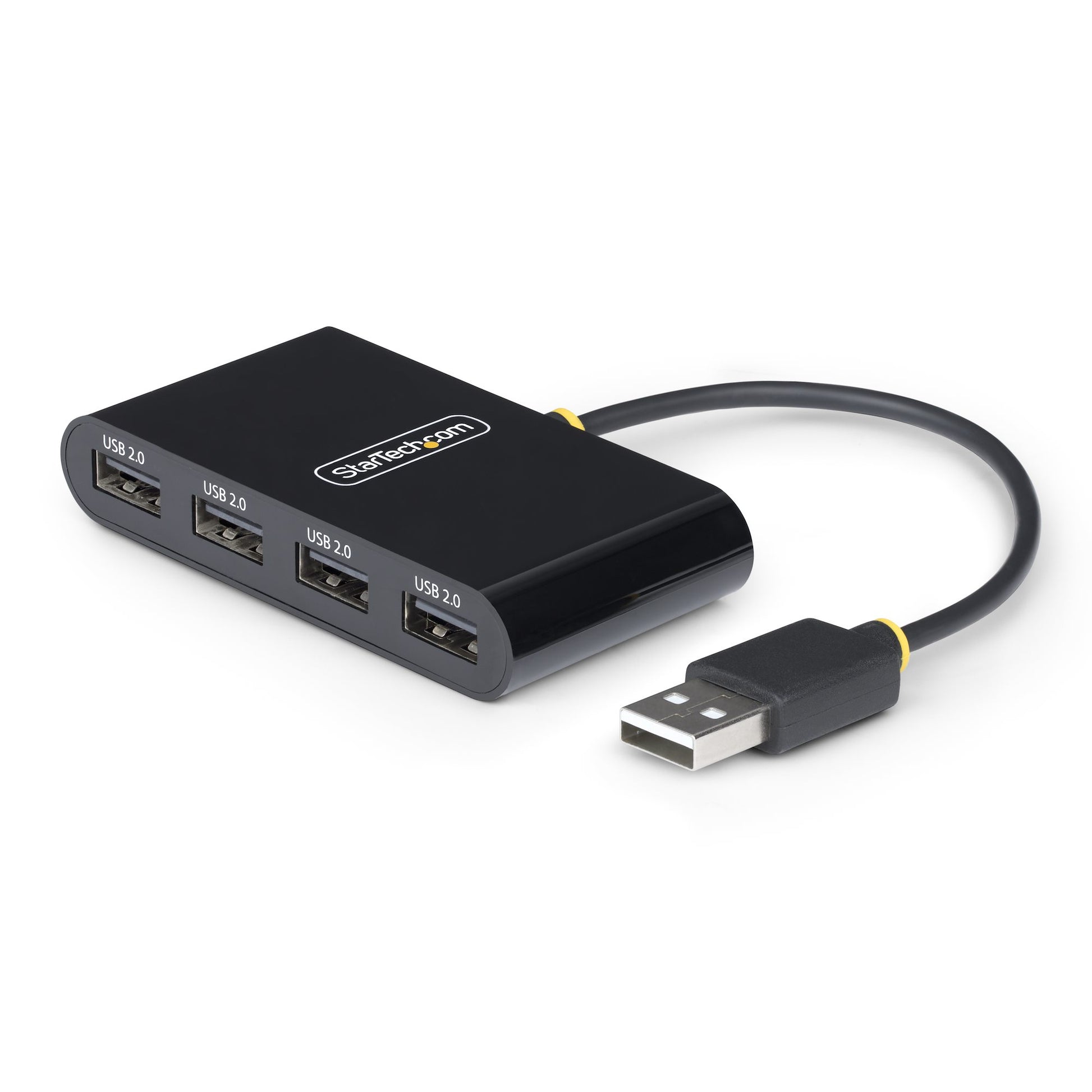 StarTech.com 4-Port USB 2.0 Hub, USB Bus Powered, Small Travel Mini USB Hub, USB 2.0 Splitter, Portable Multi-Port USB Hub, 480Mbps, Overcurrent Protection (OCP) product image