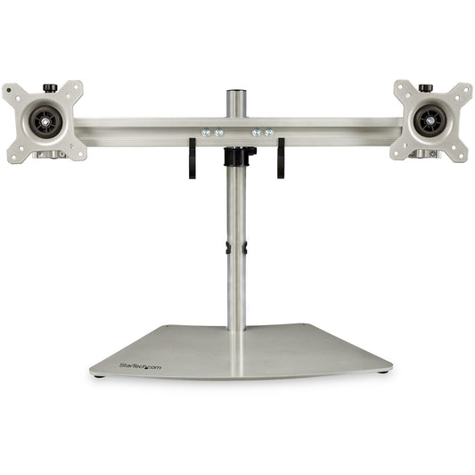 StarTech.com Dual Monitor Stand - Ergonomic Free Standing Dual Monitor Desktop Stand for two 24" (17.6lb/8kg) VESA Mount Displays - Synchronized Height Adjustable - Double Monitor Pole Moun… product image