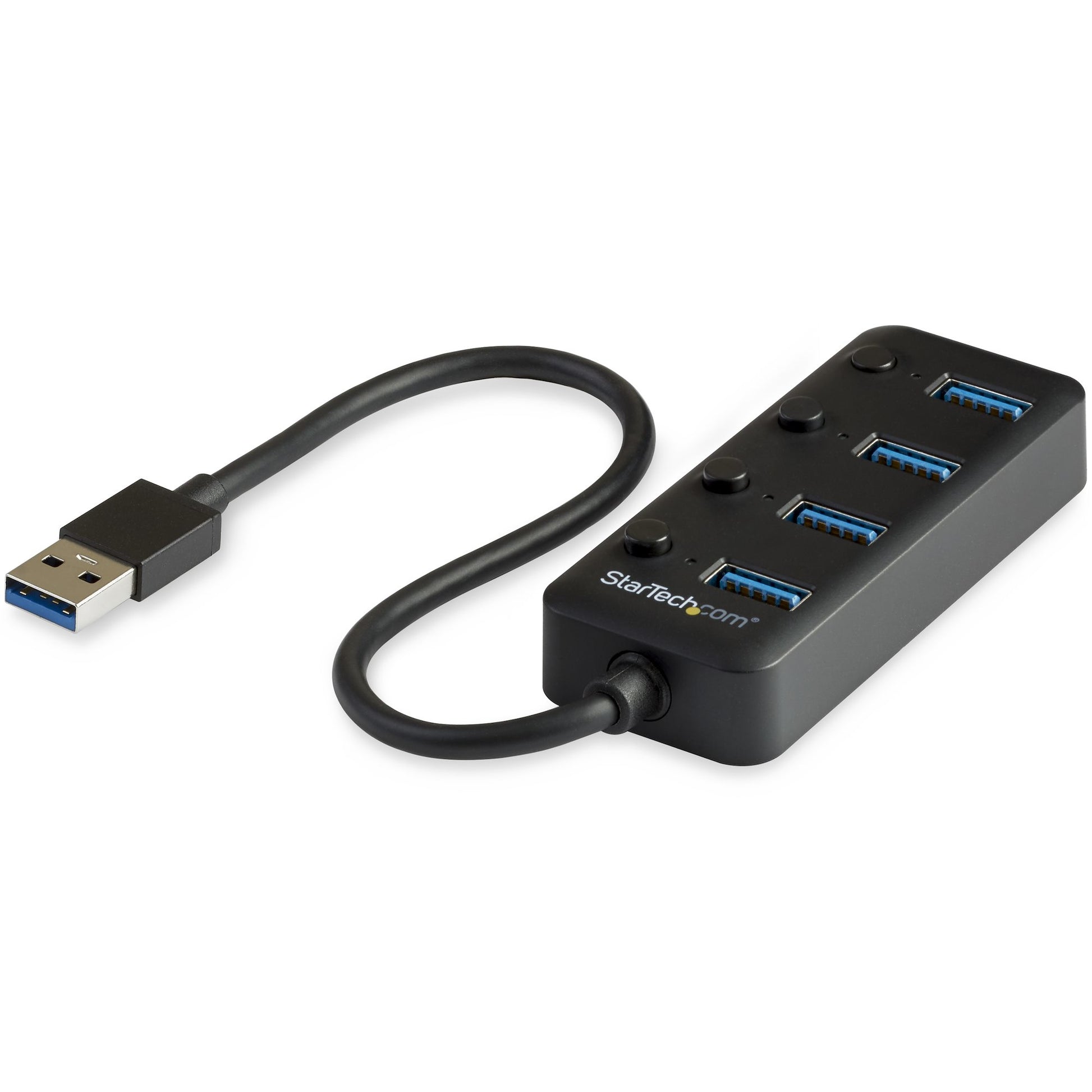 StarTech.com 4 Port Bus Powered USB Hub with Individual On/Off Switches, USB 3.0 (5Gbps) Expansion Hub, Desktop/Laptop USB-A to USB-A Splitter product image