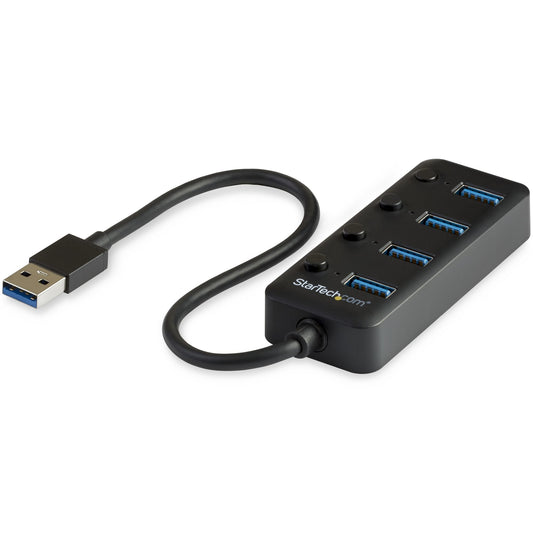 StarTech.com 4 Port Bus Powered USB Hub with Individual On/Off Switches, USB 3.0 (5Gbps) Expansion Hub, Desktop/Laptop USB-A to USB-A Splitter product image