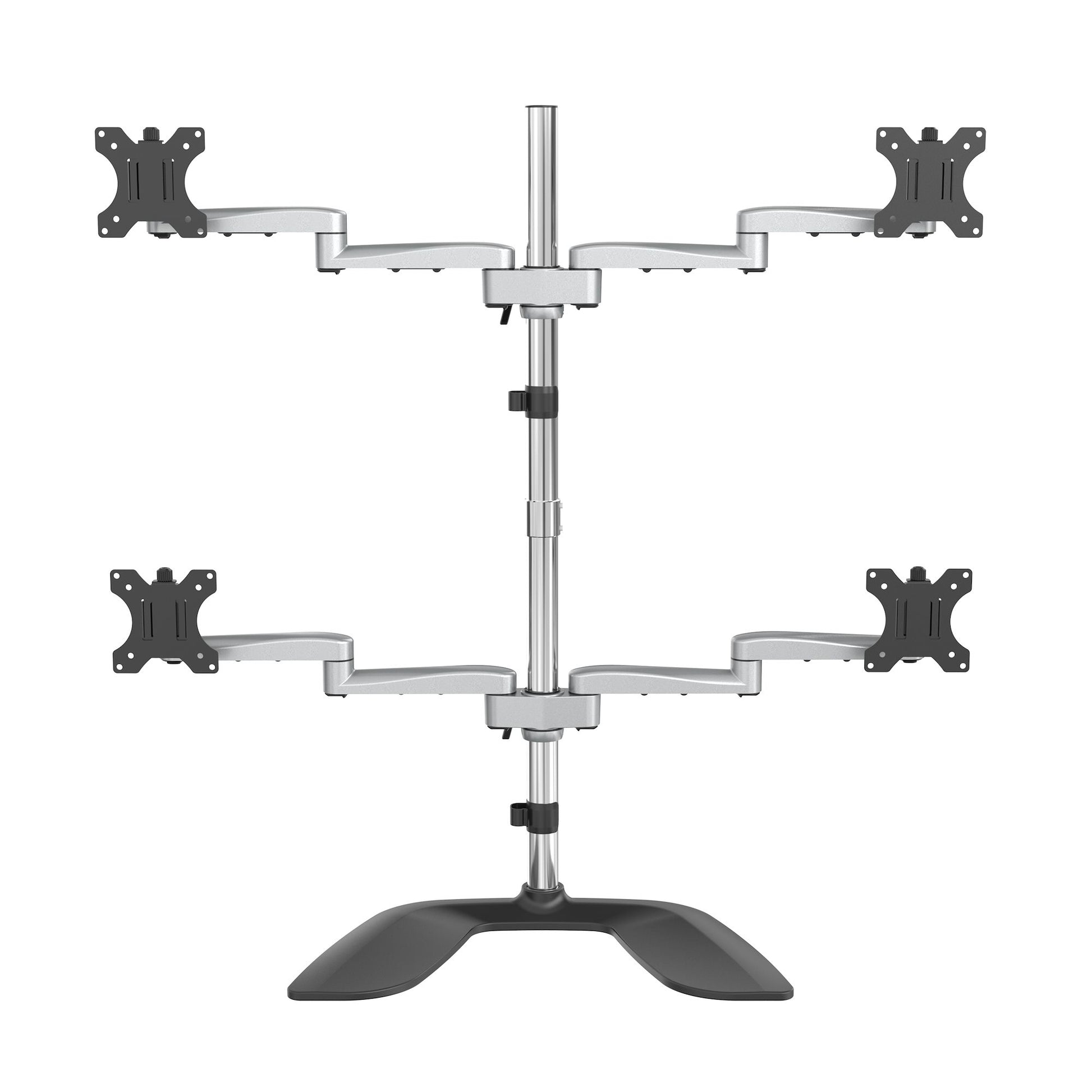 StarTech.com Desktop Quad Monitor Stand - Ergonomic VESA 4 Monitor Arm (2x2) up to 32" (17.6lb/8kg) - Free Standing Articulating Universal Pole Mount - Height Adjustable/Tilt/Swivel/Rotate… product image