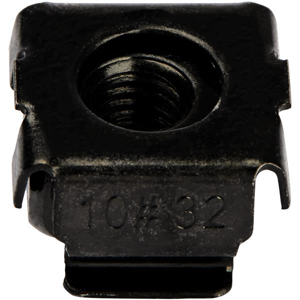 StarTech.com 50-Pack 10-32 Square Hole Cage Nuts and Installation Tool for 19" or 10" Server Racks, Cabinets and Enclosures, Black - TAA product image