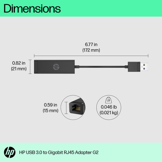 HP USB 3.0 to Gigabit RJ45 Adapter G2