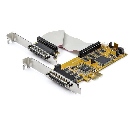StarTech8-Port PCI Express RS232 Serial Adapter Card, PCIe RS232 Serial Card, 16C1050 UART, Low Profile Serial DB9 Controller/Expansion Card, 15kV ESD Protection, Windows Only - TAA