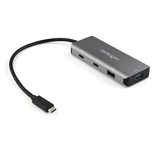 StarTech.com 4 Port USB C Hub w/ 2x USB A & 2x USB C - SuperSpeed 10Gbps USB Type-C 3.2 Gen 2 Hub - USB Bus Powered - Portable USB-C to USB Adapter Hub - Aluminum - 9.8" (25cm) Cable - TAA product image