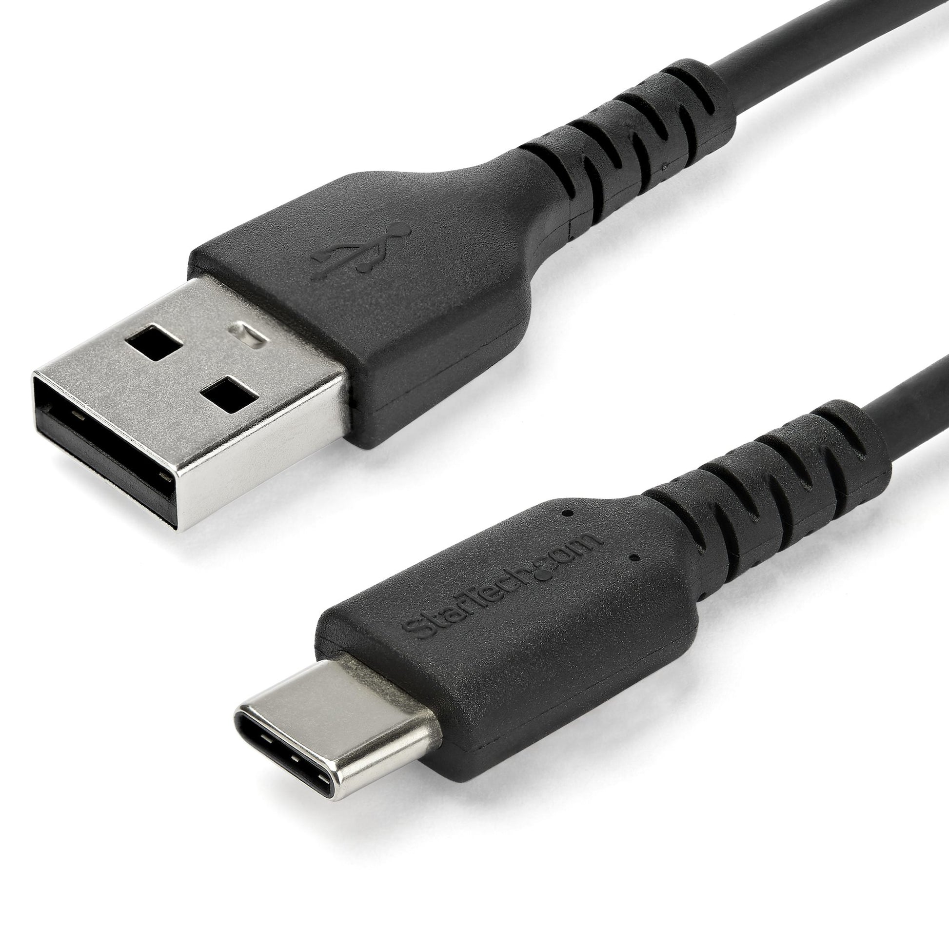 StarTech.com 6.6ft (2m) USB-A to USB-C Fast Charging Cable, Rugged, Charge & Sync, 3A, USB 2.0, Black TPE Jacket and Aramid Fiber - USB Charging Cord product image