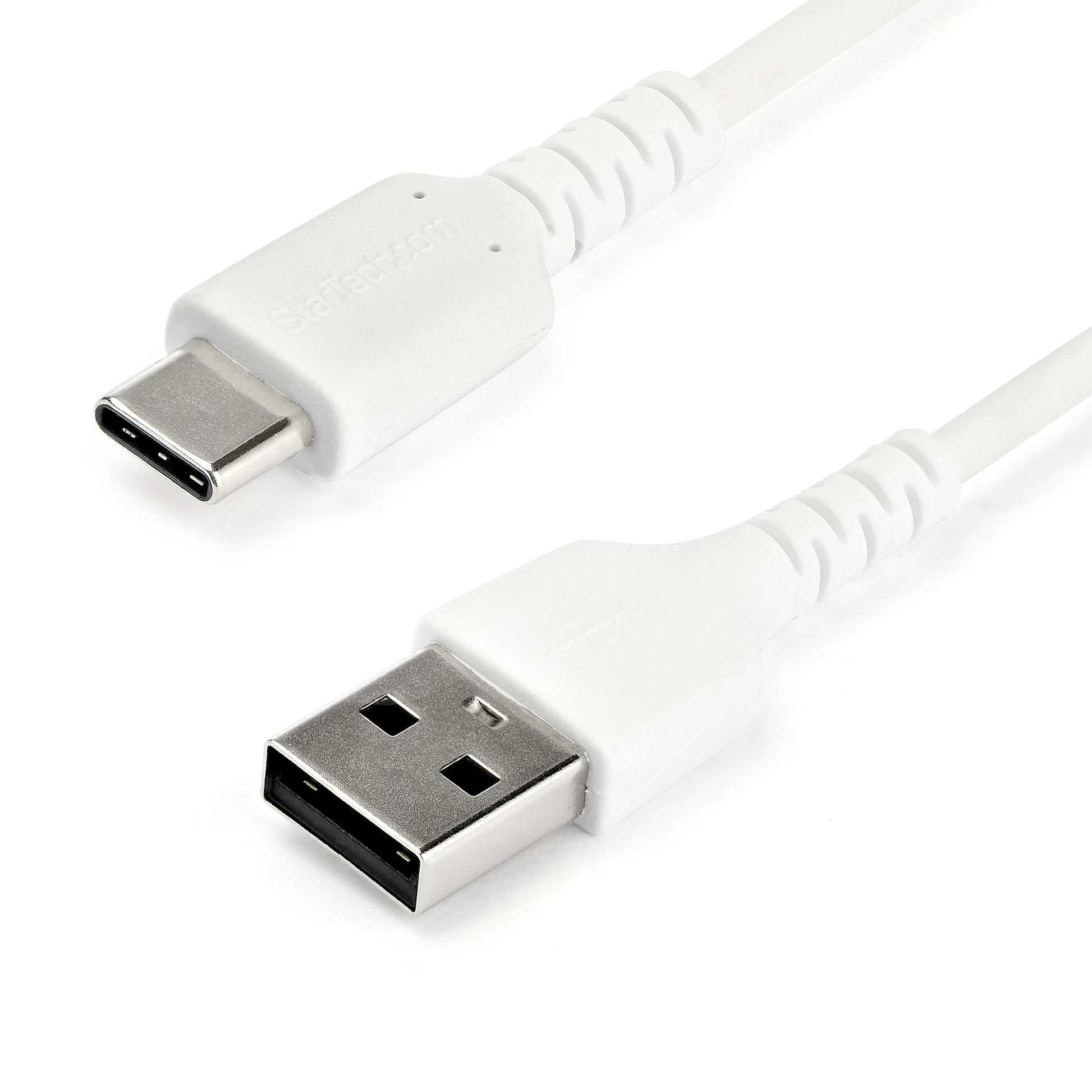 StarTech.com 6.6ft (2m) USB-A to USB-C Fast Charging Cable, Rugged, Charge & Sync, 3A, USB 2.0, White TPE Jacket and Aramid Fiber - USB Charging Cord product image