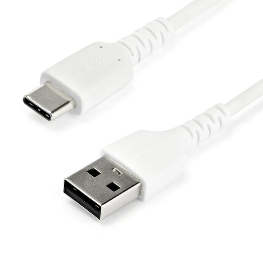 StarTech.com 6.6ft (2m) USB-A to USB-C Fast Charging Cable, Rugged, Charge & Sync, 3A, USB 2.0, White TPE Jacket and Aramid Fiber - USB Charging Cord product image