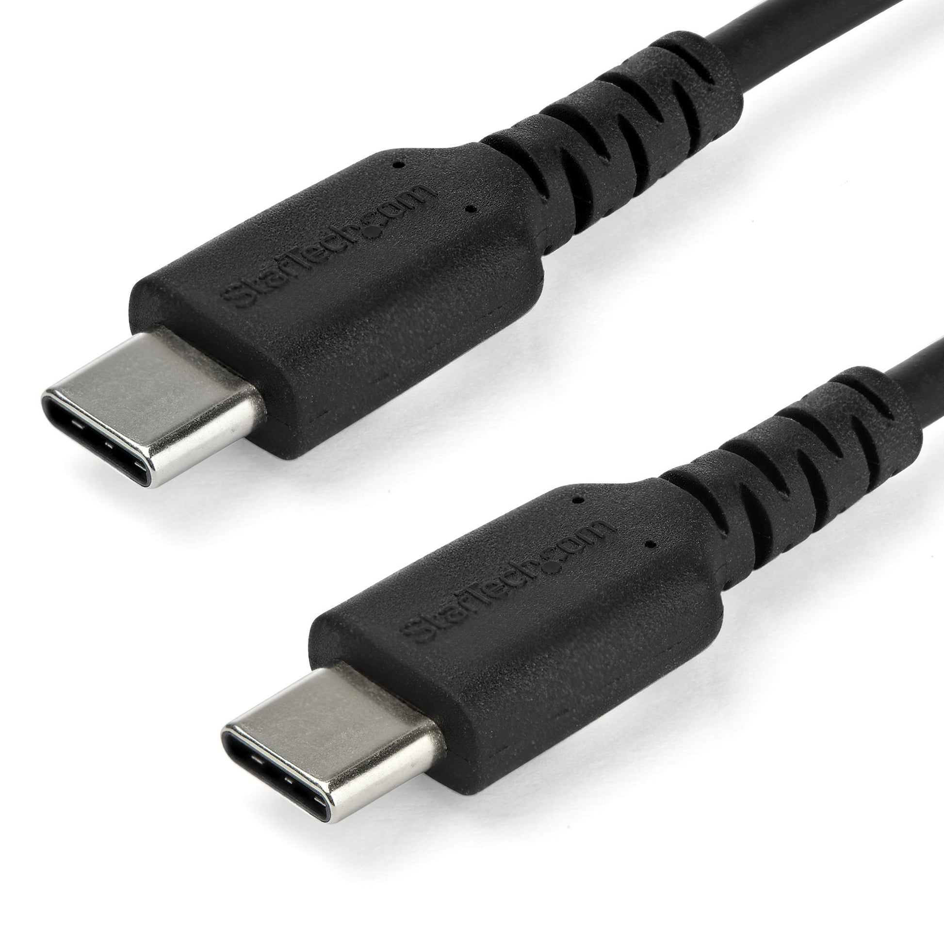 StarTech.com 3ft (1m) USB-C Fast Charging Cable, Rugged, Charge & Sync, 60W (3A) PD, USB 2.0, Black TPE Jacket and Aramid Fiber - USB C Charging Cord product image