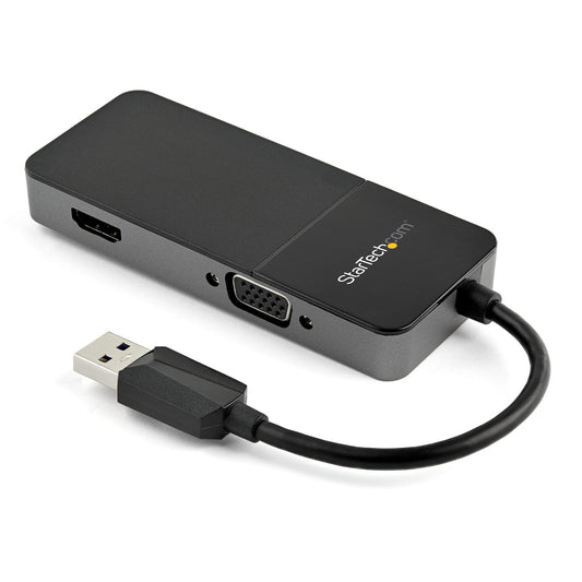 StarTech.com USB 3.0 to HDMI and VGA Adapter - 4K/1080p USB Type-A Dual Monitor Multiport Adapter Converter - External Video Graphics Card for Multiple Screens - Multi Display USB Adapter product image