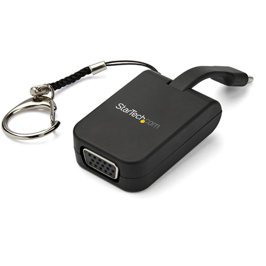 StarTech.com Compact USB C to VGA Adapter - 1080p USB Type-C to VGA Video Display Converter with Keychain Ring - Active USB-C DP Alt Mode to VGA Monitor Dongle - Thunderbolt 3 Compatible product image
