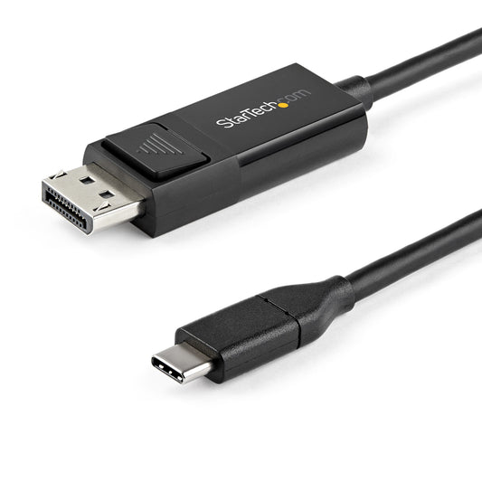 StarTech.com 3.3ft (1m) USB C to DisplayPort 1.2 Cable 4K 60Hz - Bidirectional DP to USB-C or USB-C to DP Reversible Video Adapter Cable - HBR2/HDR - USB Type C/Thunderbolt Monitor Cable product image