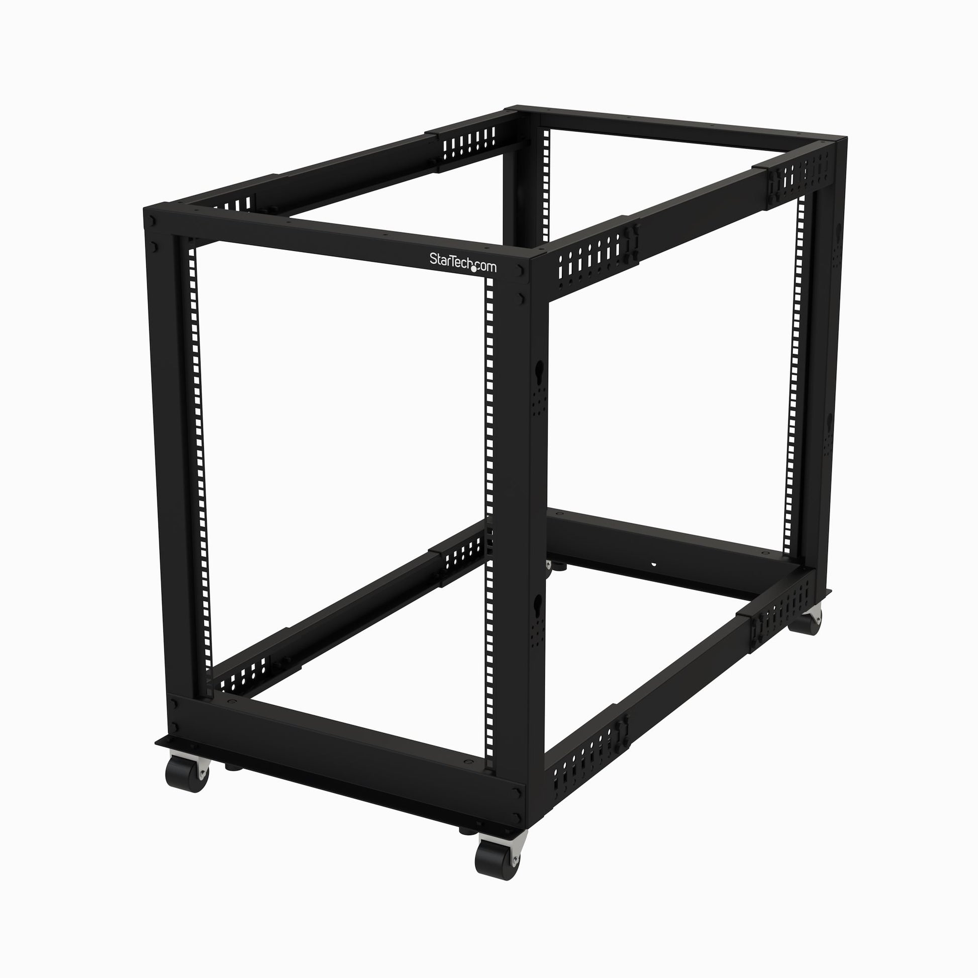 StarTech.com 15U 4-Post Server Rack, 19in Open Frame Rack with 40in (101cm) Mounting Depth and 1200lb (544kg) Weight Capacity, Mobile or Floor Mount IT Rack product image