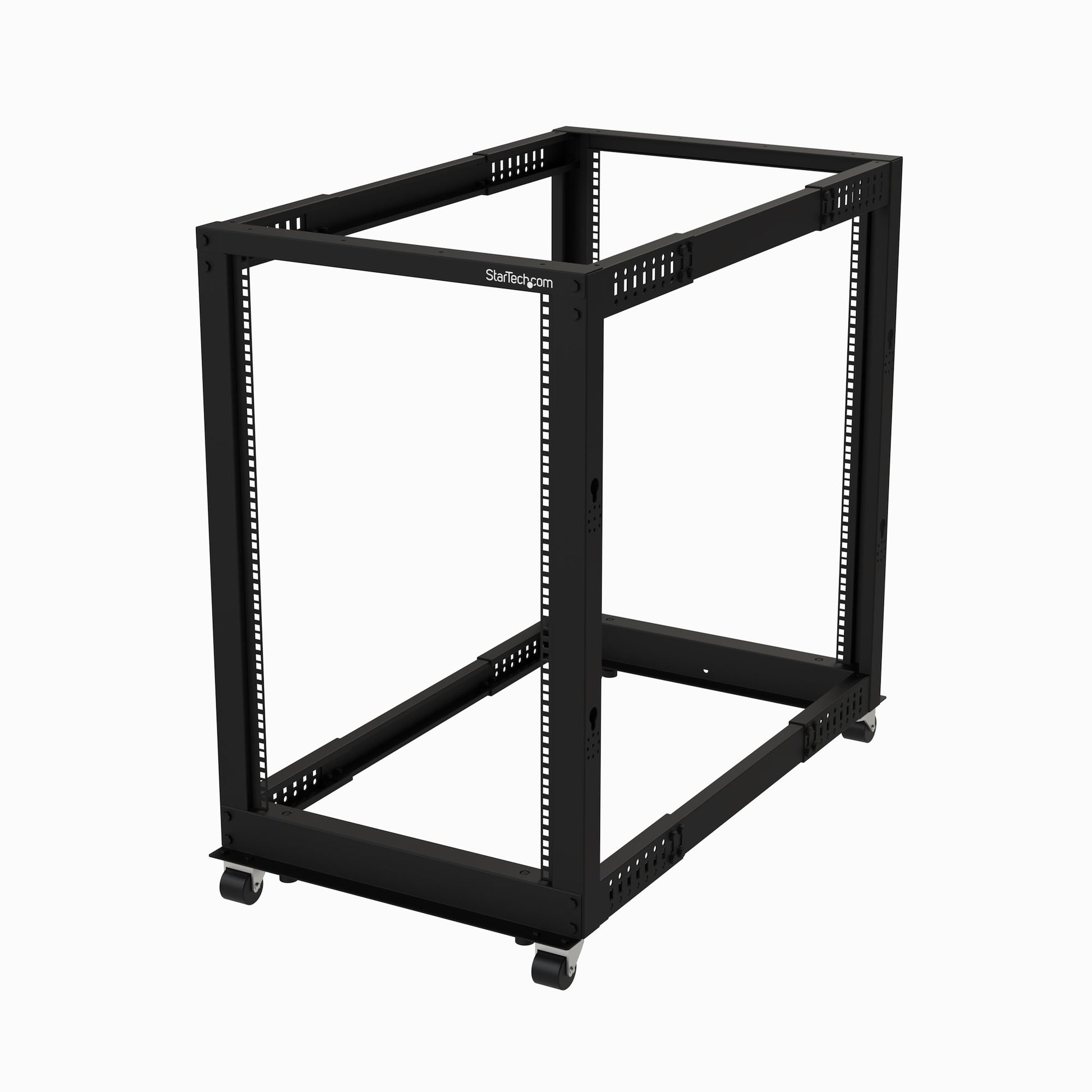 StarTech.com 18U 4-Post Server Rack, 19in Open Frame Rack with 40in (101cm) Mounting Depth and 1200lb (544kg) Weight Capacity, Mobile or Floor Mount IT Rack product image