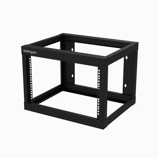 StarTech.com 2-Post 6U Heavy-Duty Wall-Mount Network Rack, 19" Open Frame Server Rack, 18" Deep, Wall Mount Data Rack for IT / AV / Patch Panel / Computer Equipment - Cage Nuts & Screws Inc… product image