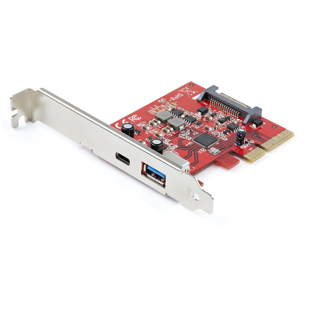 StarTech.com 2-Port 10Gbps USB-A & USB-C PCIe Card - USB 3.2 Gen 2 PCI Express Type C/A Host Controller Card Adapter - USB 3.2 Gen 2 PCIe Expansion Add-On Card - Windows, macOS, Linux - TAA product image