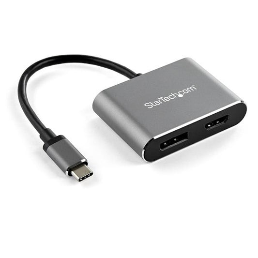 StarTech.com USB C Multiport Video Adapter - 4K 60Hz USB-C to HDMI 2.0 or DisplayPort 1.2 Monitor Adapter - USB Type-C 2-in-1 Display Converter HDMI/DP HBR2 HDR - Thunderbolt 3 Compatible product image