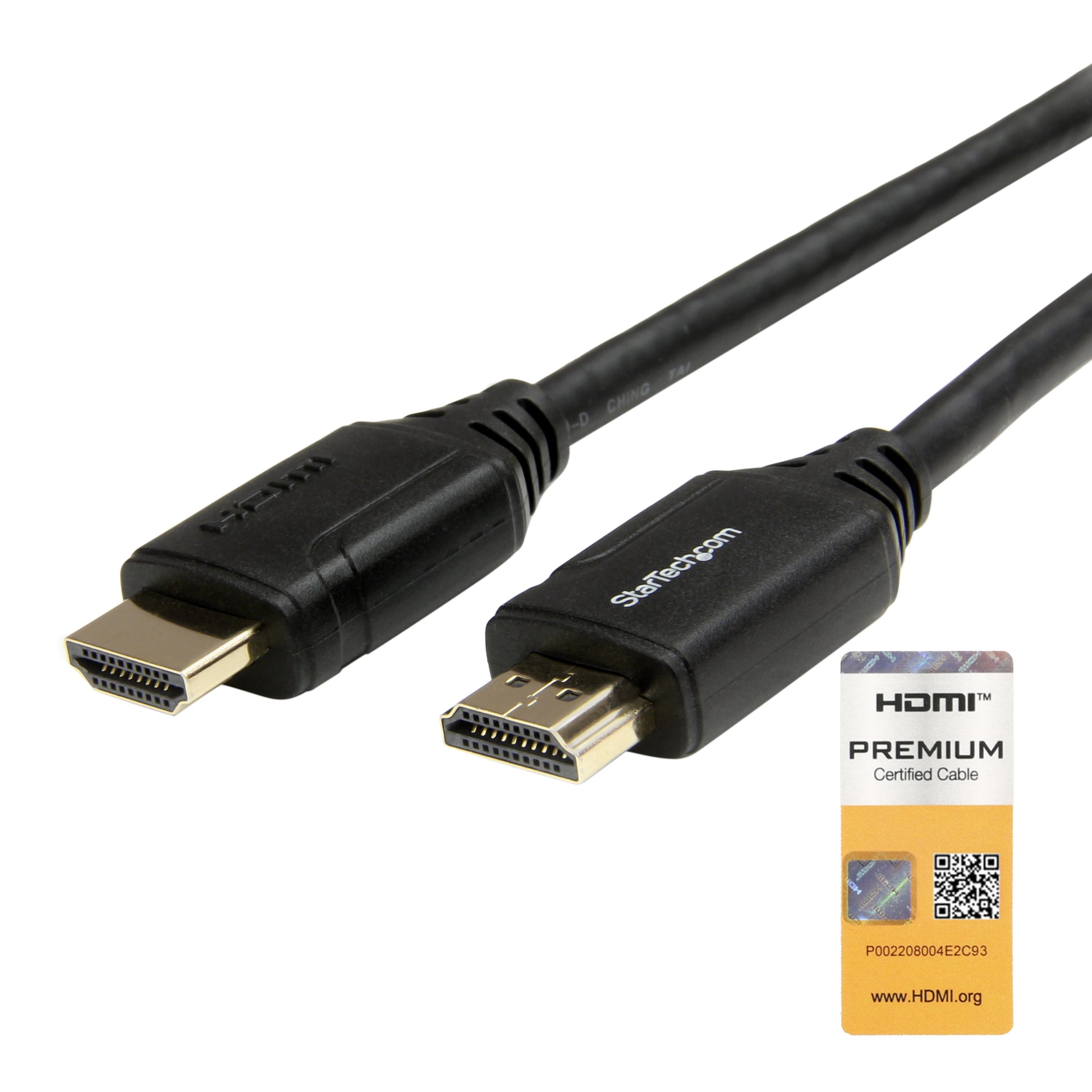 StarTech.com 6ft (2m) Slim HDMI Cable, Flexible Premium Certified HDMI 2.0 Cord with Ethernet, UHD 4K 60Hz HDR10, Durable Aramid Fiber Design with TPE Jacket product image