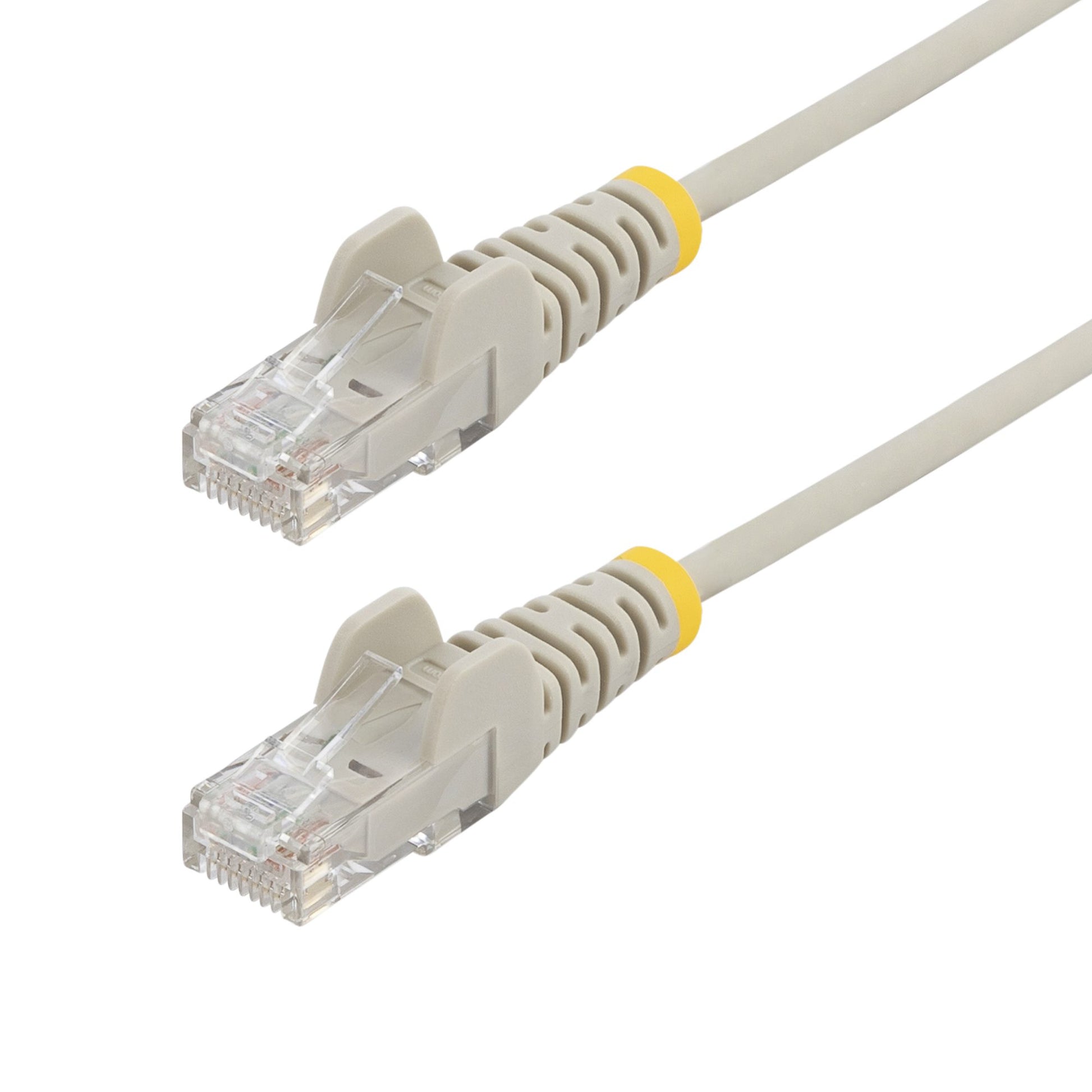 StarTech.com 5m Gray Slim CAT6 Ethernet Cable, Snagless, 100W PoE, UTP, LSZH, 28AWG Pure Bare Copper Wire, Slim RJ45 Network Patch Cord w/Strain Reliefs, Individually Tested product image