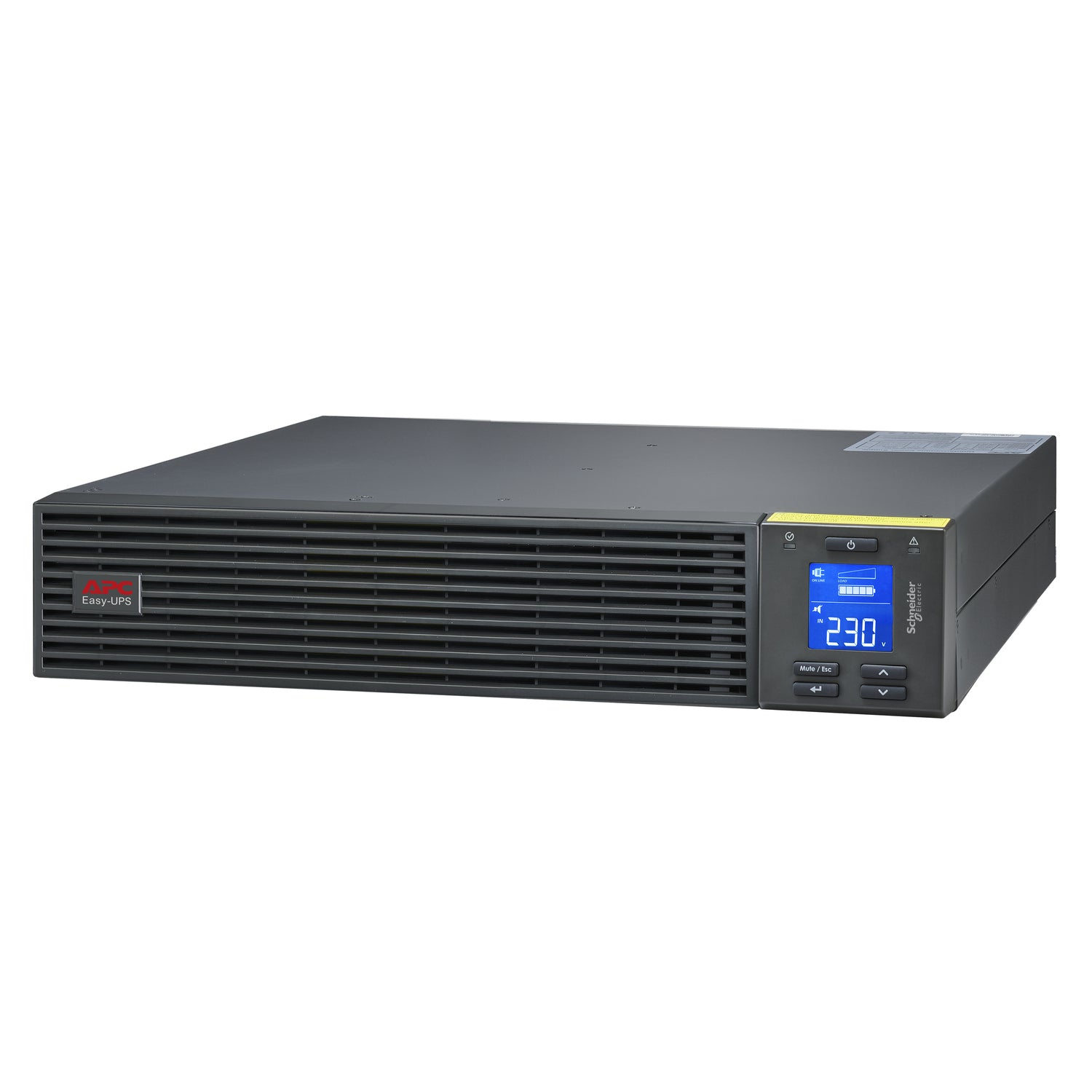 APC Easy UPS On-Line, 3kVA/2700W, Rackmount 2U, 230V, 6x IEC C13 + 1x IEC C19 outlets, Intelligent Card Slot, LCD, W/O rail kit product image