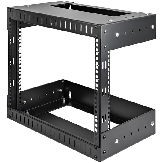 StarTech8U 19" Wall Mount Network Rack - Adjustable Depth 12-20" 2 Post Open Frame Server Room Rack for AV/Data/ IT Communication/Computer Equipment/Switch w/Cage Nuts & Screws