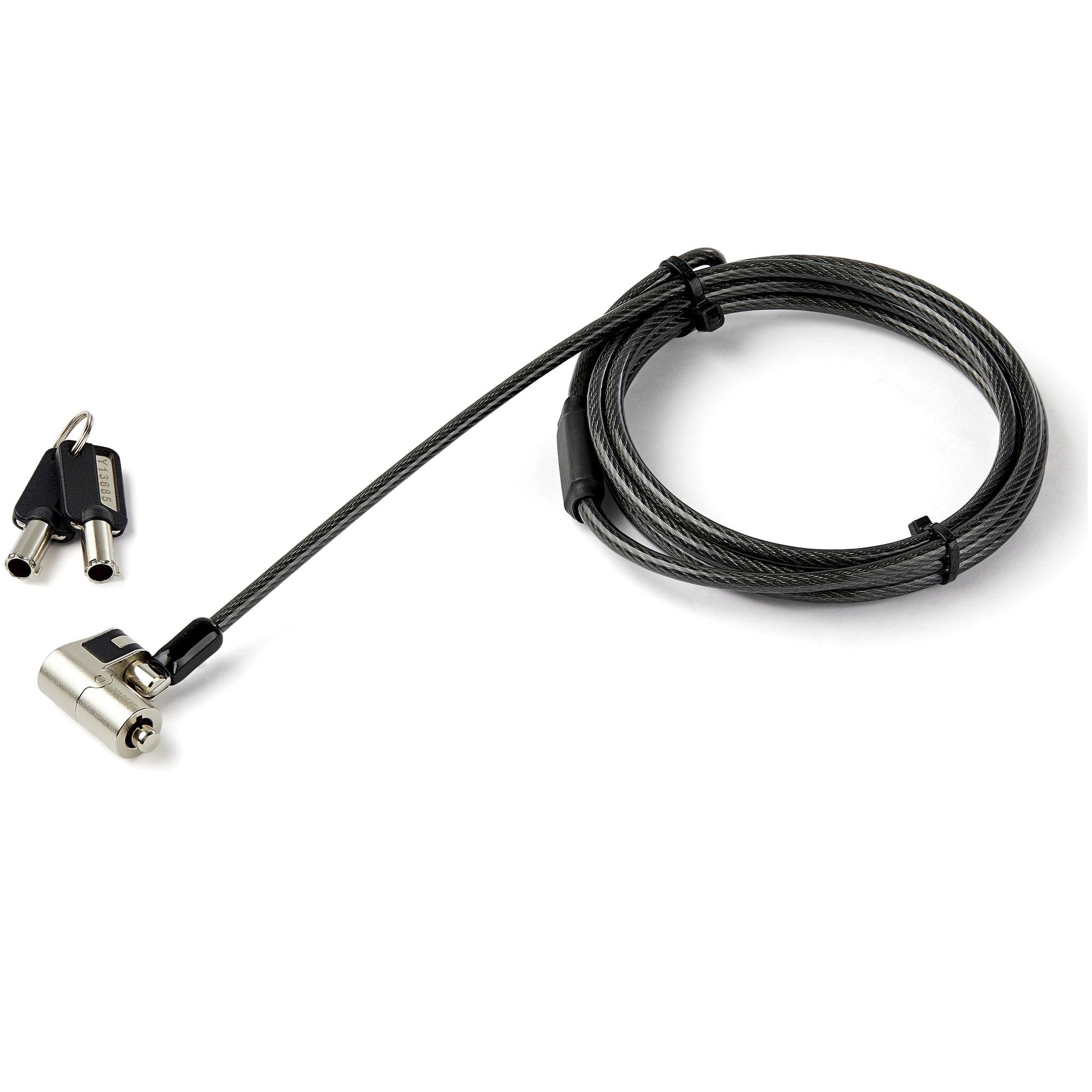StarTech.com 6.6ft (2m) 3-in-1 Universal Laptop Cable Lock - Keyed Laptop/Desktop Security Cable Lock Compatible w/ K-Slot, Nano & Wedge Slot Computer - Anti-Theft Steel Cable Lock with Key… product image