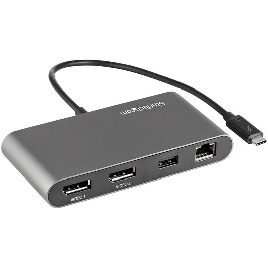 StarTech.com Dual-Monitor Thunderbolt Mini Dock, 4K 60Hz DisplayPort, Driverless Hub for Windows & Mac, Gigabit...