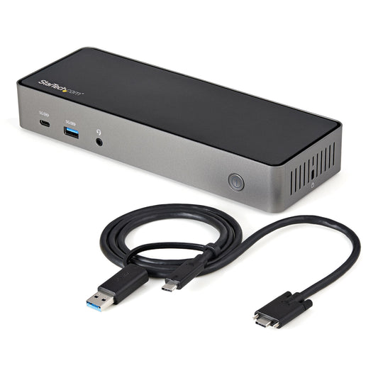 StarTech.com USB-C & USB-A Dock - Hybrid Universal Triple Monitor Laptop Docking Station w/ DisplayPort & HDMI 4K...