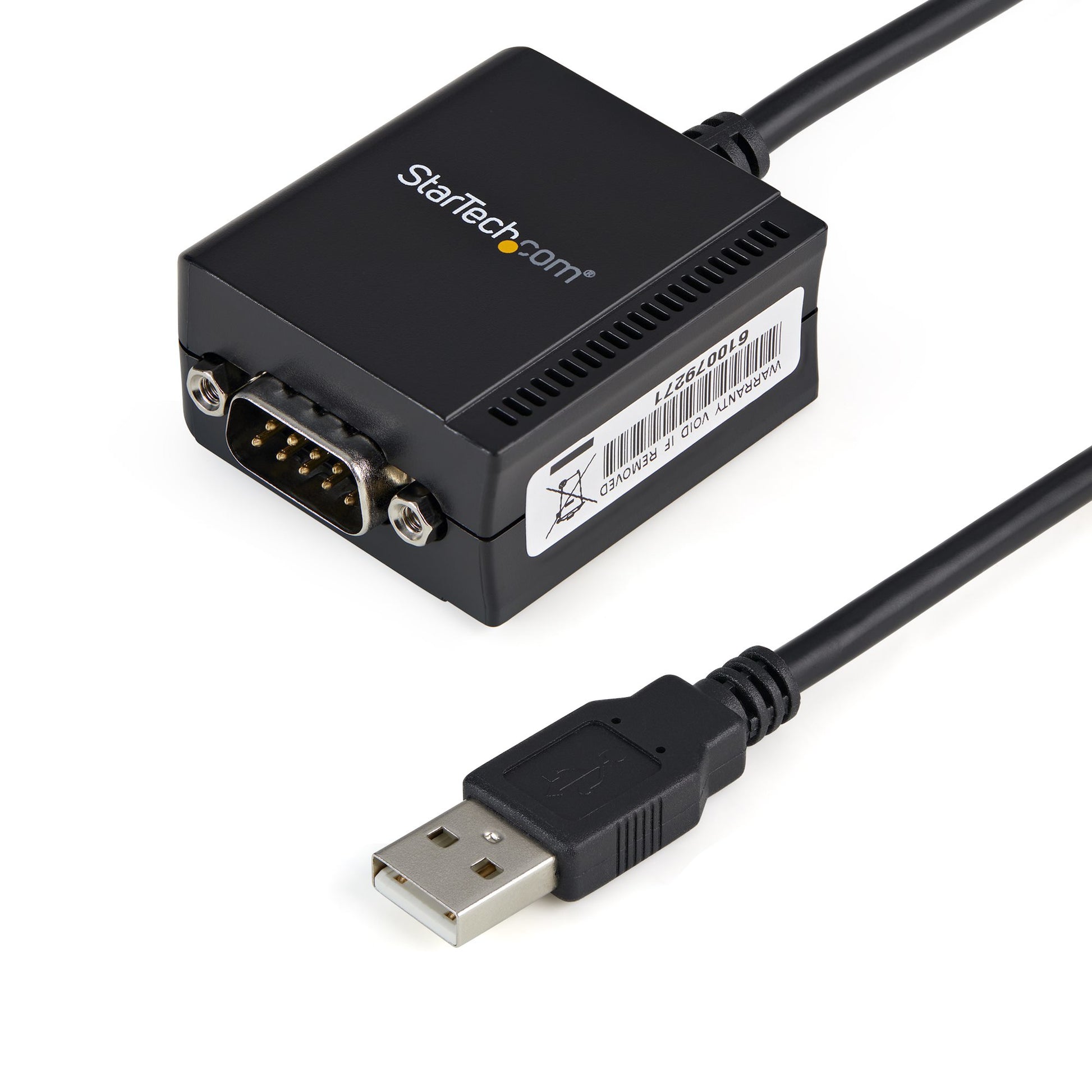 StarTech.com 6ft (1.8m) 1-Port FTDI USB to Serial RS232 Adapter Cable with COM Retention, USB to RS232 Adapter - TAA product image
