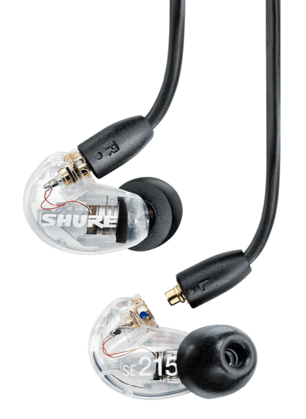 Shure SE215 Pro Sound-Isolating In-Ear Earphones 3.5mm – Clear | Open Box