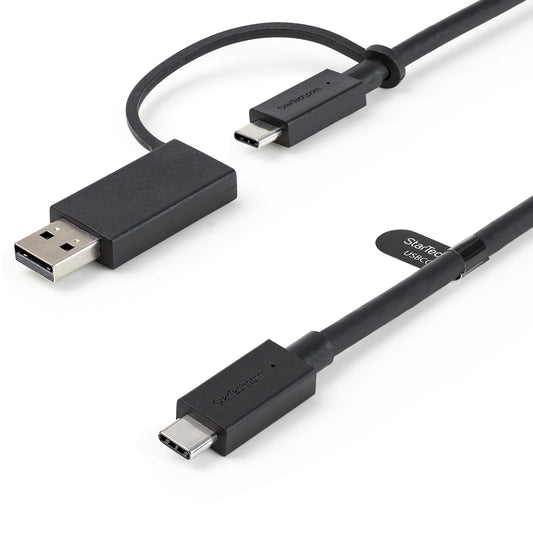 StarTech.com 3.3ft (1m) USB-C Cable with USB-A Adapter Dongle, USB 10Gbps/5Gbps, 100W (5A) PD, 8K 60Hz / 4K 144Hz DP Alt Mode - Thunderbolt Compatible product image