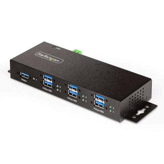 StarTech.com 7-Port Managed USB Hub with 7x USB-A, Heavy Duty with Metal Industrial Housing, ESD & Surge Protection,...