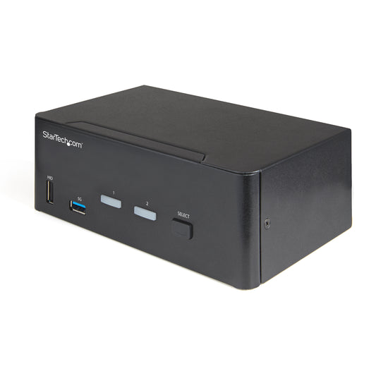 StarTech 2 Port Dual Monitor HDMI KVM Switch - 4K 60Hz Ultra HD HDR - Desktop 4K HDMI 2.0 KVM Switch with 2 Port USB 3.0 Hub (5Gbps) & 4x USB 2.0 HID, Audio - Hotkey Switching - TAA