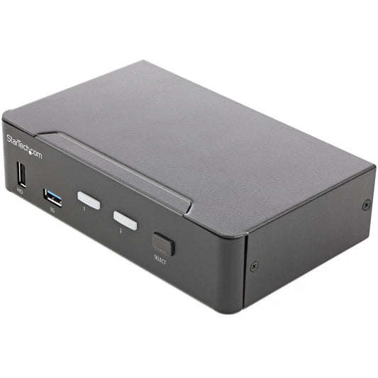StarTech 2 Port HDMI KVM Switch - Single Monitor 4K 60Hz Ultra HD HDR - Desktop HDMI 2.0 KVM Switch with 2 Port USB 3.0 Hub (5Gbps) and 4x USB 2.0 HID, Audio - Hotkey Switching - TAA