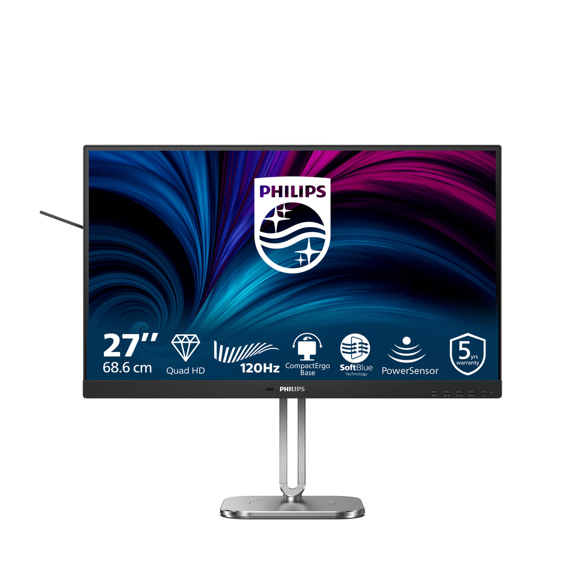 Philips 4000 series 27B2N4500/75 computer monitor 68.6 cm (27") 2560 x 1440 pixels Quad HD LCD Grey - Philips