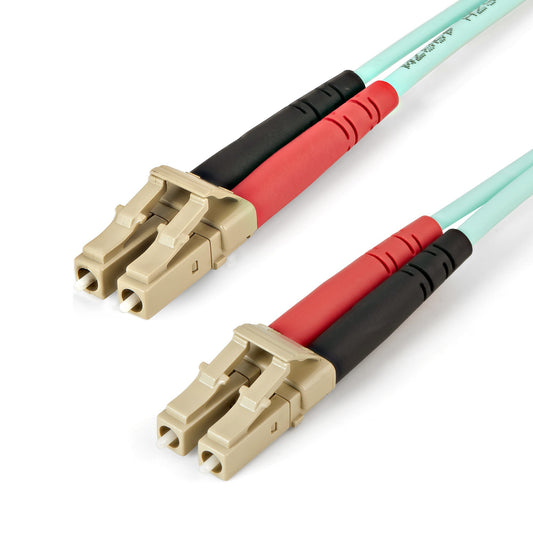 StarTech.com 1m (3ft) LC to LC (UPC) OM4 Multimode Fiber Optic Cable, 50/125μm LOMMF/VCSEL Zipcord Fiber, 100G, Low Insertion Loss - LSZH Fiber Jumper Cord product image