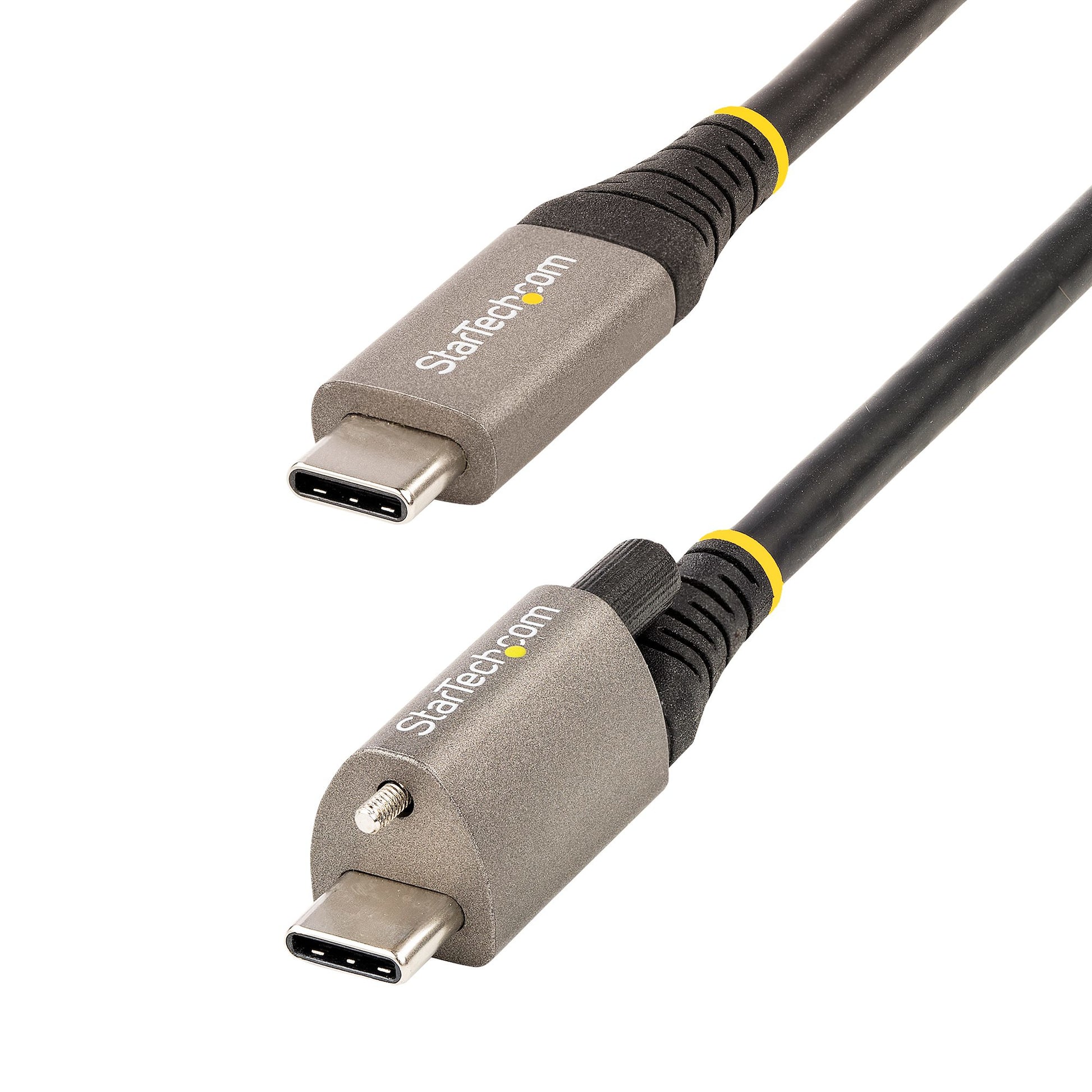 StarTech.com 50cm (20in) USB-C Cable, Top Screw Locking, USB 10Gbps, 100W (5A) Power Delivery, 8K 60Hz / 4K 144Hz DP Alt Mode - Thunderbolt Compatible product image