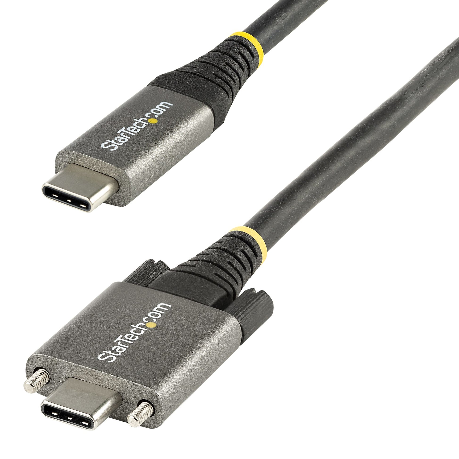 StarTech.com 3ft (1m) USB-C Cable, Side Screw Locking, USB 10Gbps, 100W (5A) Power Delivery, 8K 60Hz / 4K 144Hz DP Alt Mode, USB-IF Certified - Thunderbolt Compatible product image