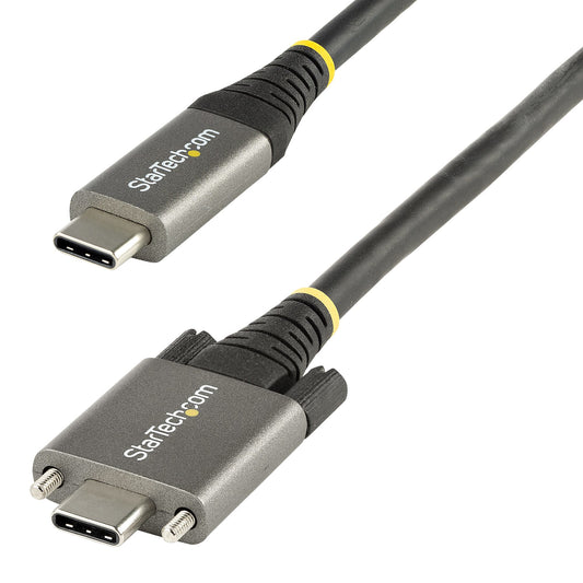 StarTech.com 3ft (1m) USB-C Cable, Side Screw Locking, USB 10Gbps, 100W (5A) Power Delivery, 8K 60Hz / 4K 144Hz DP Alt Mode, USB-IF Certified - Thunderbolt Compatible product image