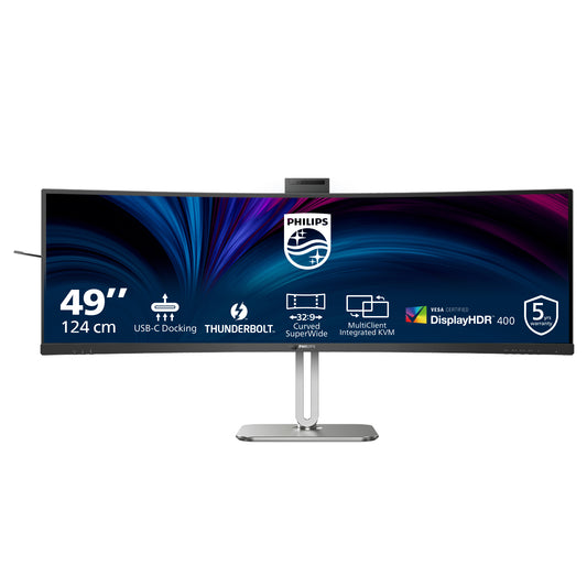 Philips 6000 series 49B2U6903CH/75 computer monitor 124 cm (48.8") 5120 x 1440 pixels Dual QHD LCD Grey - Philips