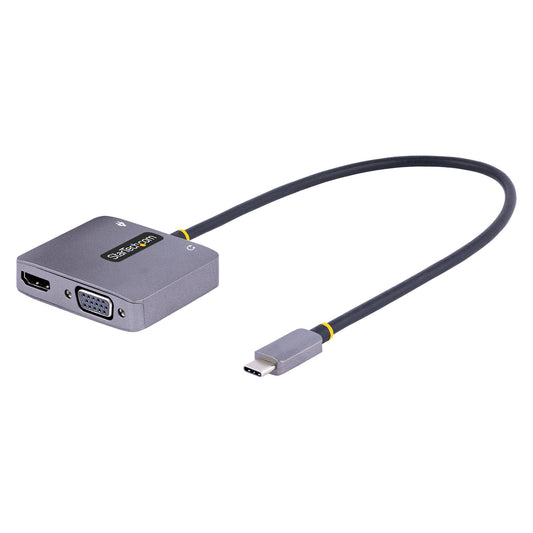 StarTech.com USB C Video Adapter, USB C to HDMI VGA Multiport Adapter, 3.5mm Audio, 4K 60Hz HDR, 100W PD...