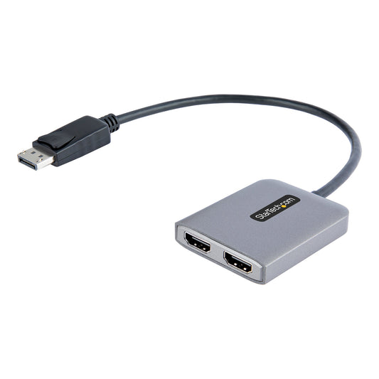 StarTech DP to Dual HDMI MST HUB - Dual HDMI 4K 60Hz - DisplayPort Multi Monitor Adapter with 1ft / 30cm cable - DP 1.4 Multi Stream Transport Hub, DSC | HBR3 - DP to HDMI Splitter