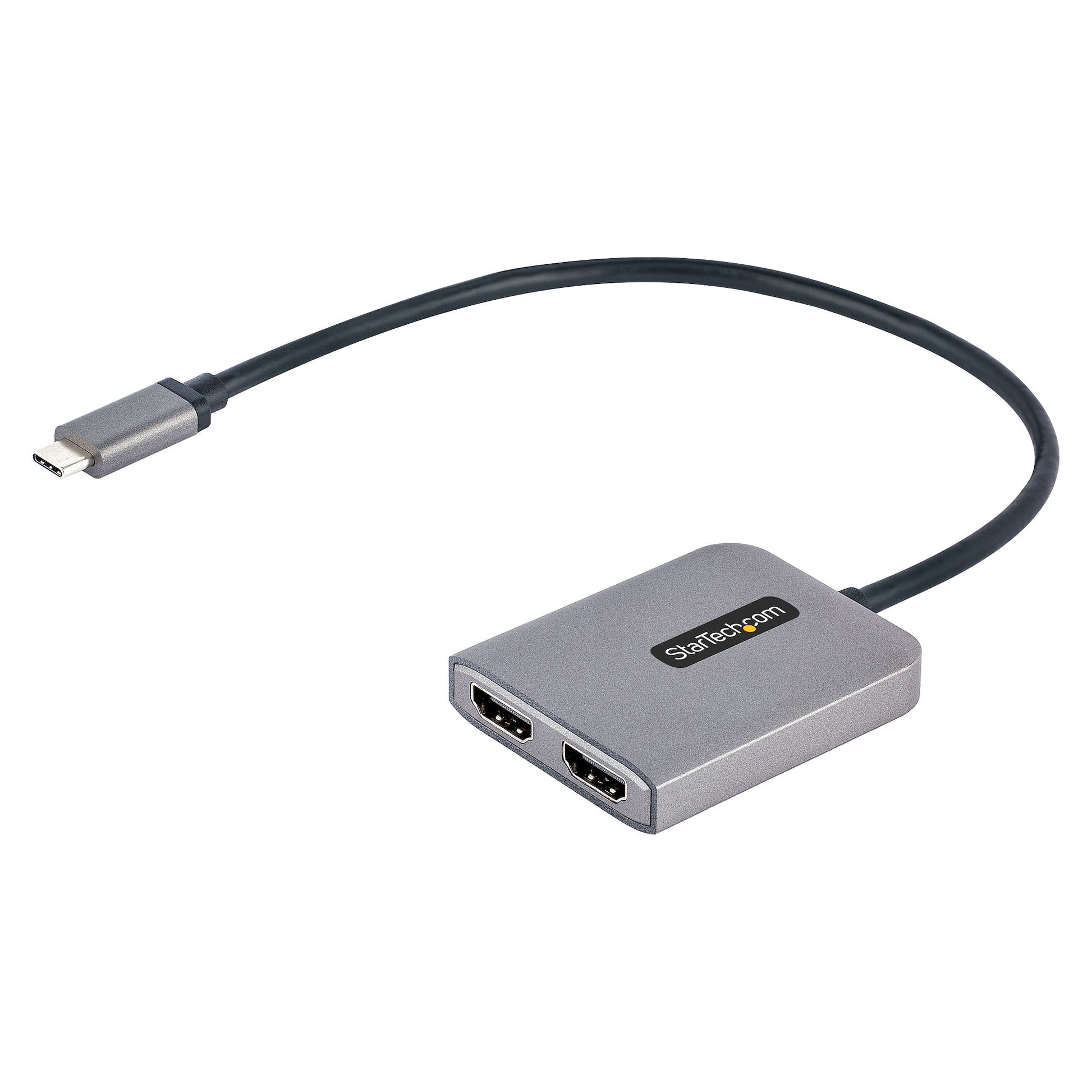 StarTech.com USB-C to Dual HDMI Adapter, USB Type-C Multi-Monitor MST Hub, Dual 4K 60Hz HDMI Laptop Display Extender / Splitter, HDR, Extra-Long Built-In Cable - Windows Only product image