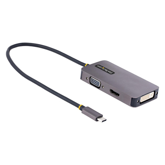 StarTech.com USB C Video Adapter, USB C to HDMI DVI VGA Adapter, Up to 4K 60Hz, Aluminum, Multiport Video Display...
