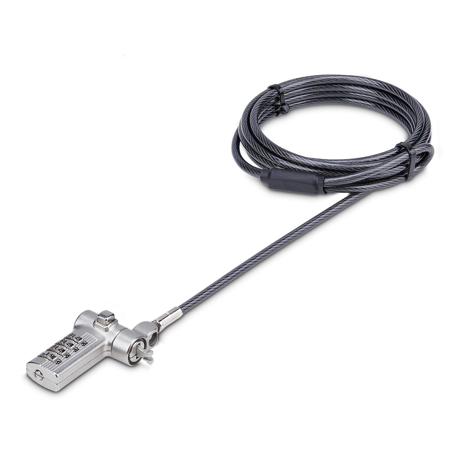 StarTech.com Universal Laptop Cable Lock 6.6ft (2m), Serialized Security Cable for Notebook, Compatible w/Noble Wedge/Nano/K-Slot; Keyless Combination Cable, TAA product image