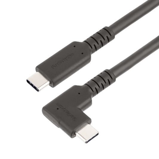 StarTech.com 3ft (1m) USB-C Cable, Right-Angled, USB 10Gbps, 100W (5A) Power Delivery, 8K 60Hz / 4K 144Hz DP Alt Mode, Rugged USB C Cord - Thunderbolt Compatible product image