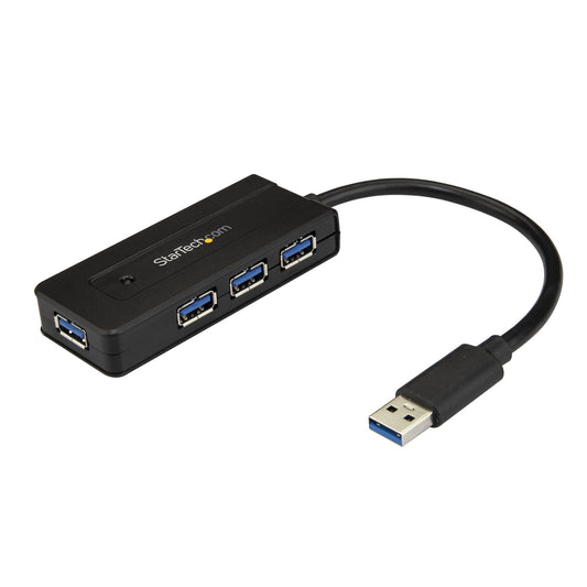 StarTech.com 4 Port USB 3.0 Hub (SuperSpeed 5Gbps) with Fast Charge – Portable USB 3.2 Gen1 Type-A Laptop/Desktop Hub - USB Bus Power or Self Powered for High Performance – Mini/Compact - StarTech.com
